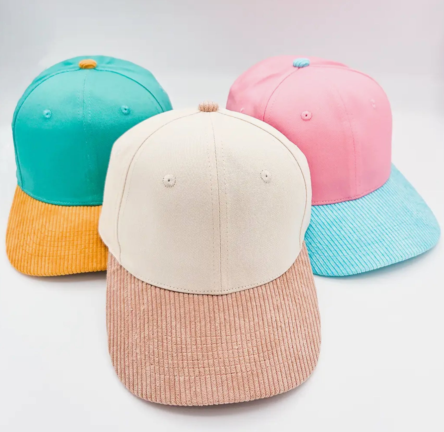 Margs, Chips & Queso Trucker Hat – Colorblock Corduroy Brim Snapback