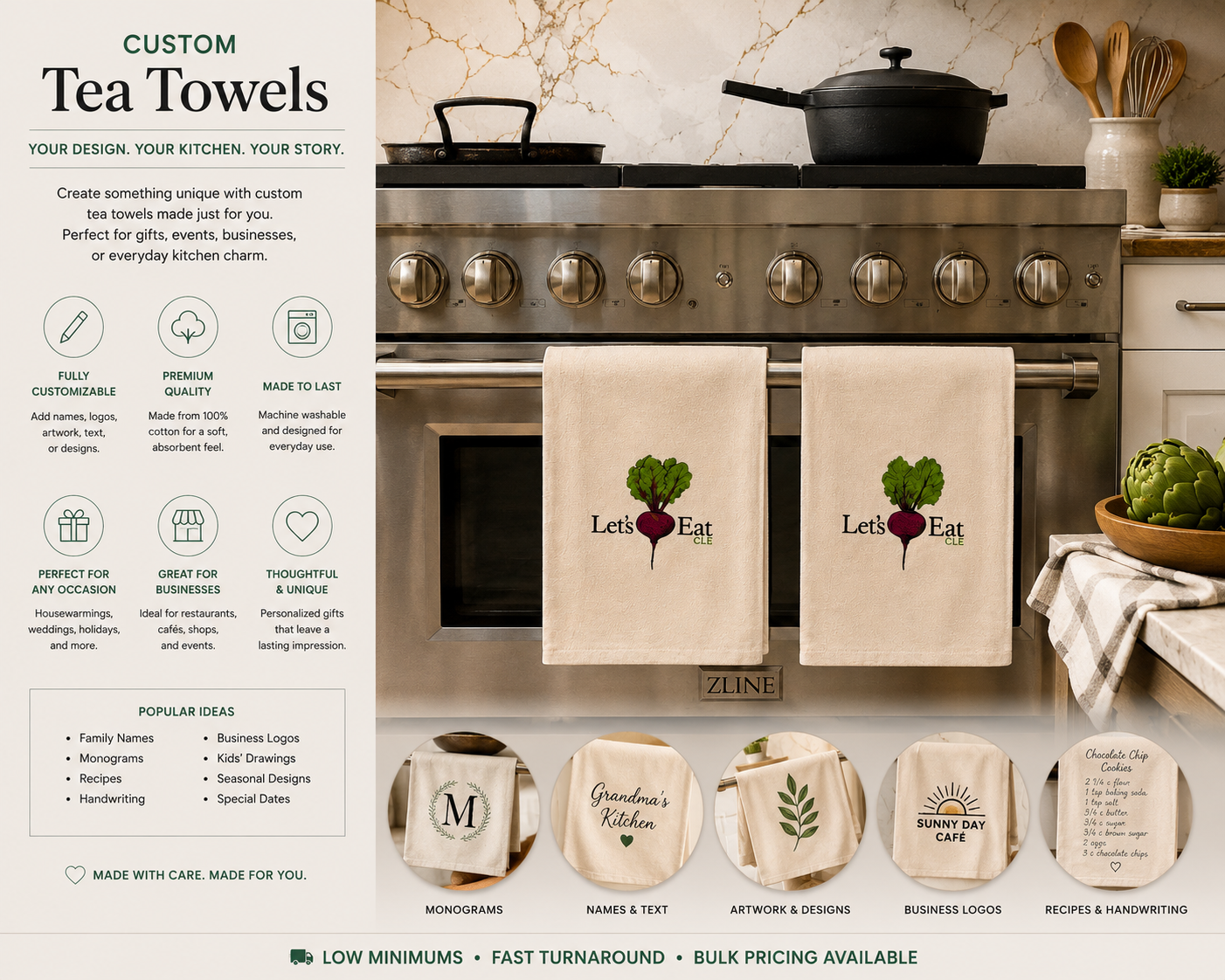 Custom tea towels
